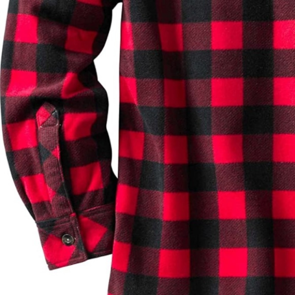 BRAND NEW STYLISH MEN PLAID FLEECE BUTTON DOWN SHIRT NWT - Picture 6 of 7